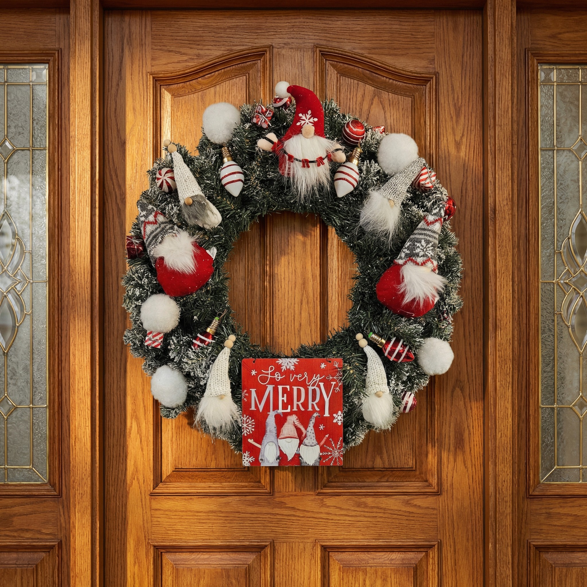 So Very Merry Gnomes Christmas Wreath