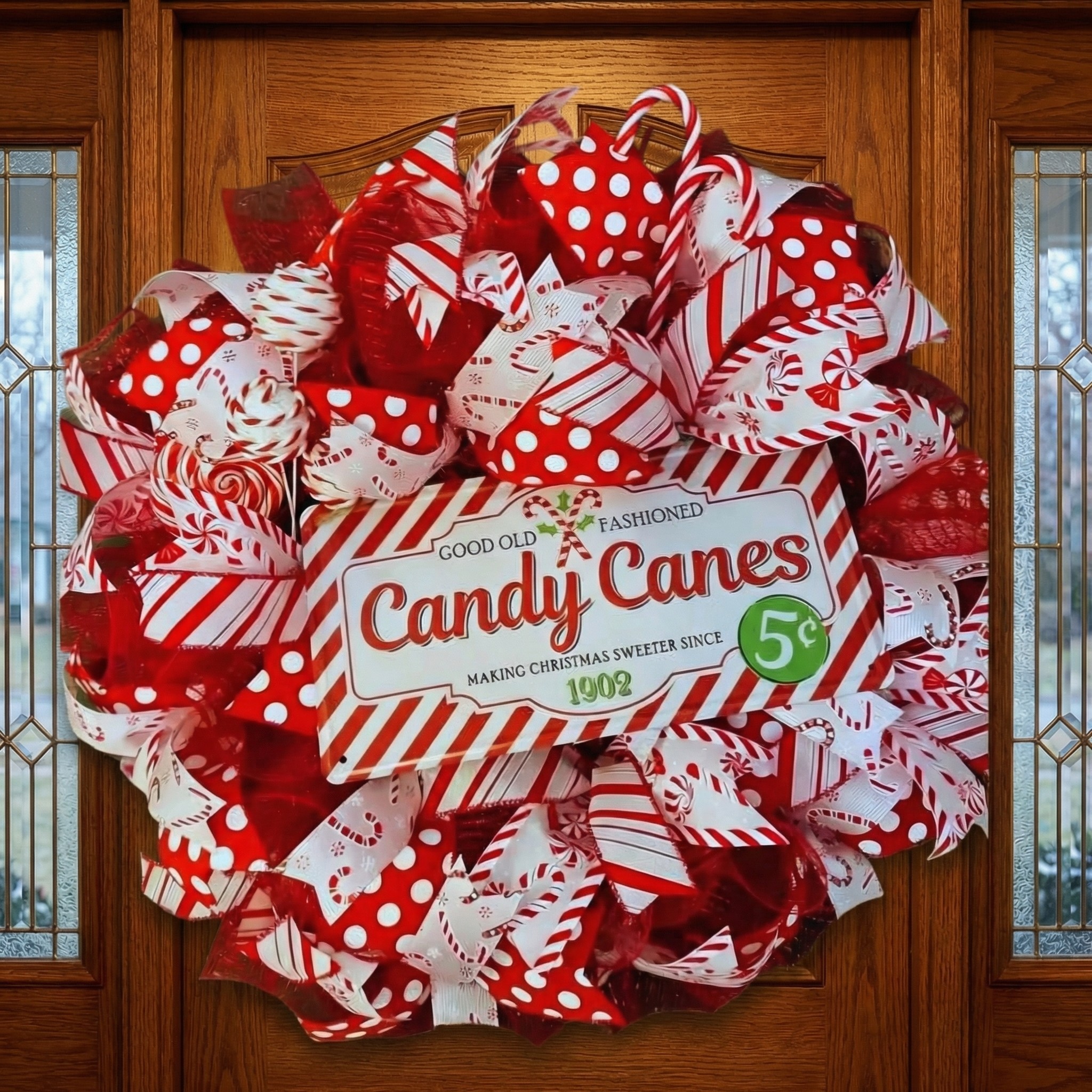 Candy Canes Since 1902 Christmas Wreath