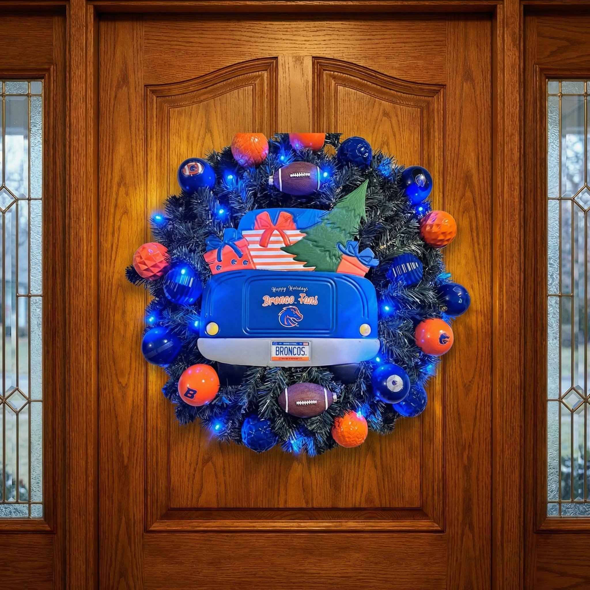 Happy Holidays Bronco Fans Christmas Wreath