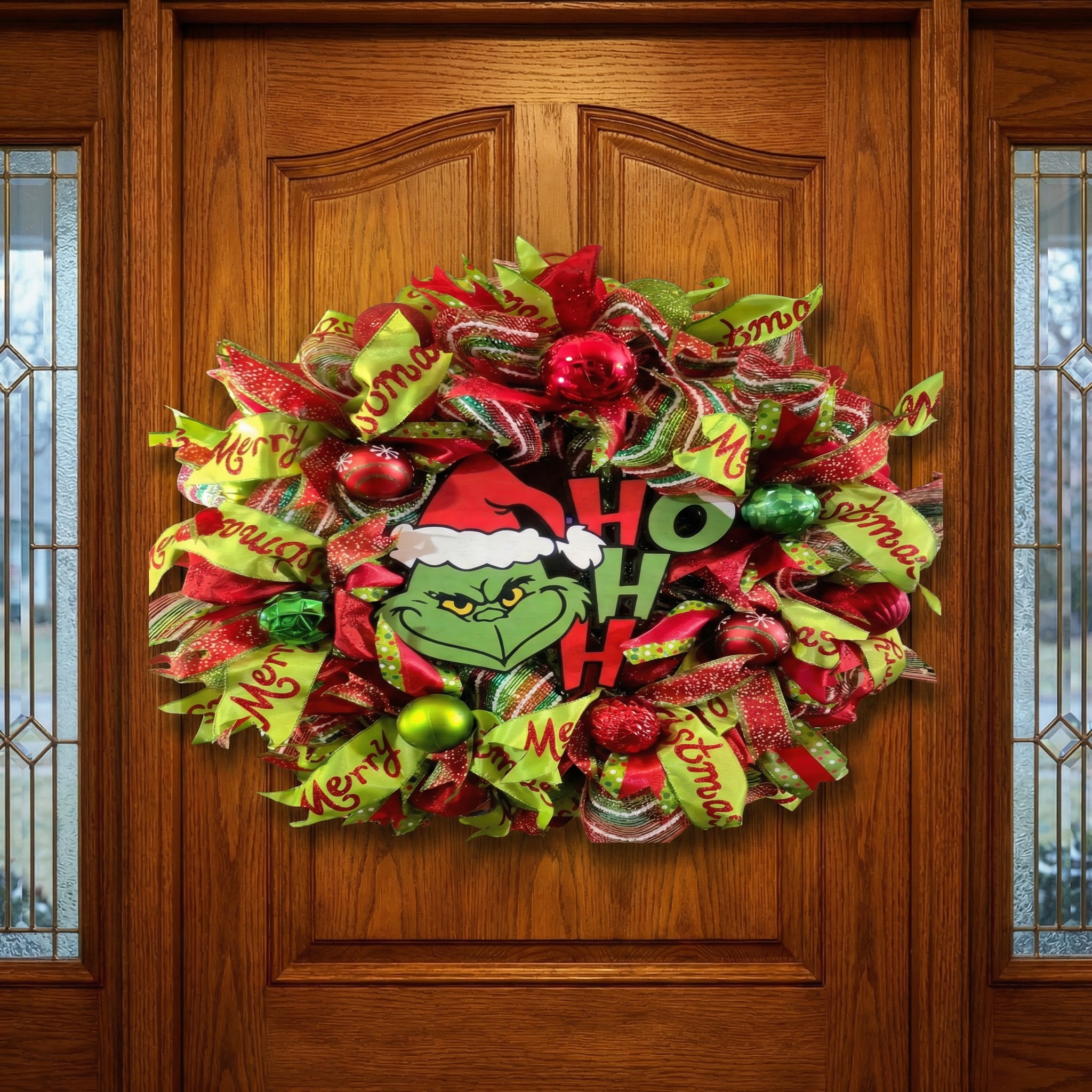 Grinch Ho Ho Ho Christmas Wreath