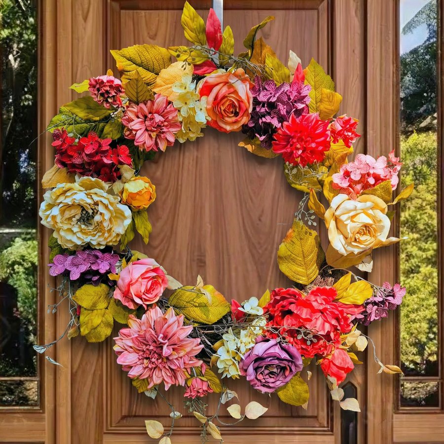 Autumn Leaves Floral Wreath