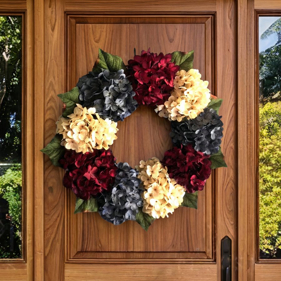 Multicolor Hydrangea Wreath