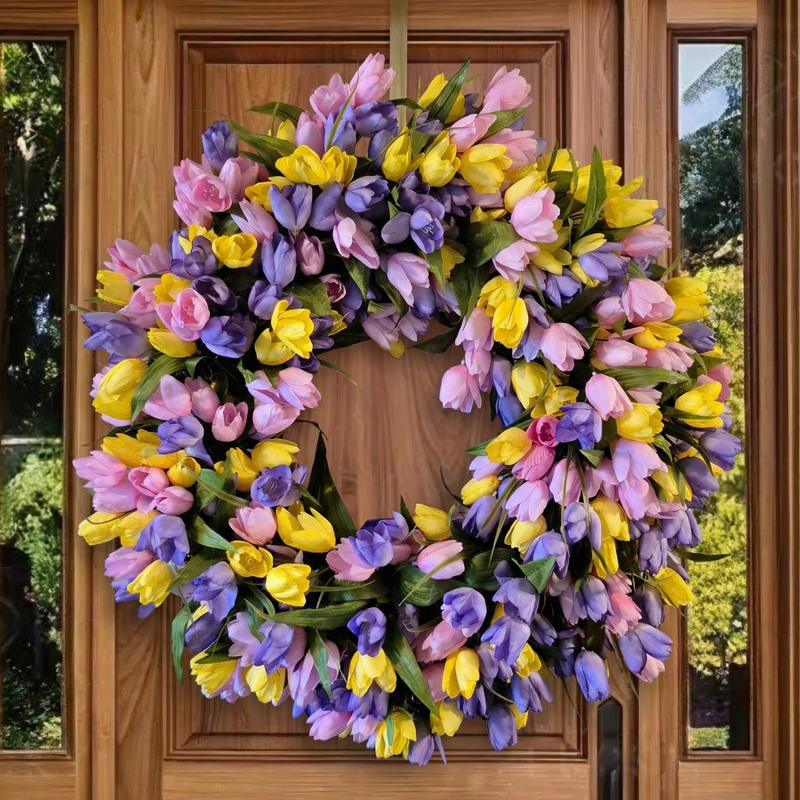 Pastel Tulip Wreath