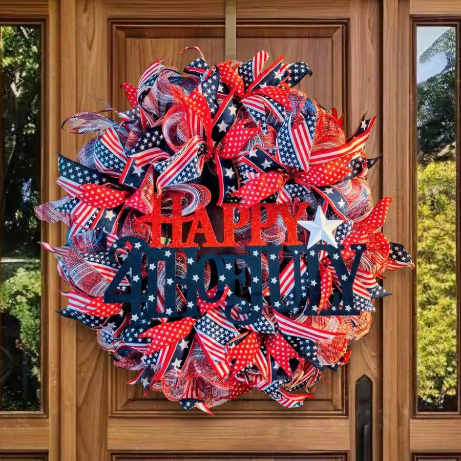 4th of July Deco Mesh Wreath
