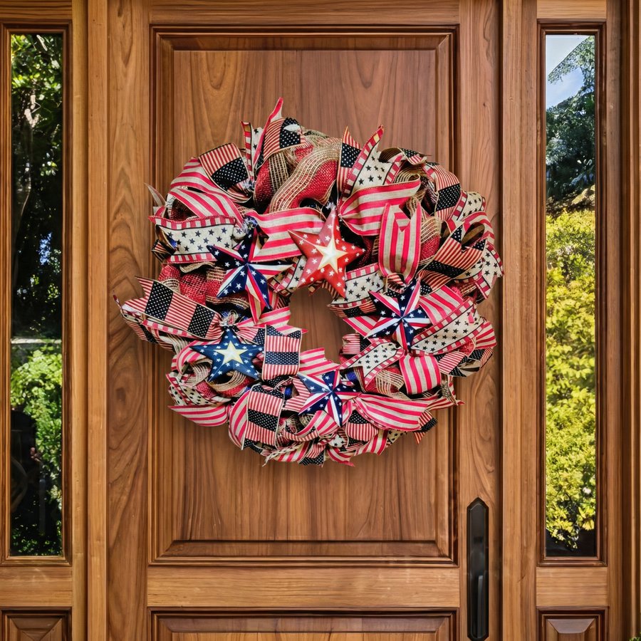 Stars and Stripes Barn Stars Wreath
