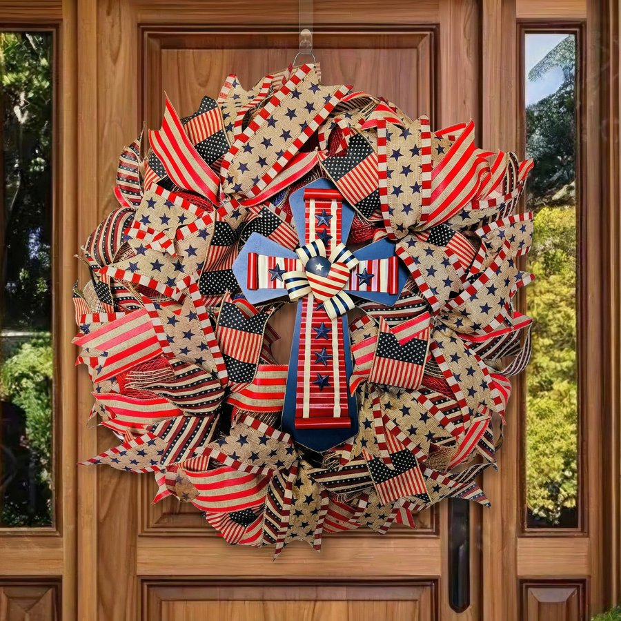 Patriotic Cross Wreath
